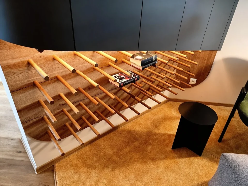Nábytok s drevenými kolíkmi – záber 2